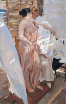 The Pink Robe, After the Bath Artwork by Joaquin Sorolla y Bastida