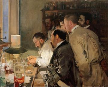 An Investigation,Doctor Samarro in His Laboratory Artwork by Joaquin Sorolla y Bastida