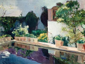 Palace Of Pond, Royal Gardens In Seville Artwork by Joaquin Sorolla y Bastida