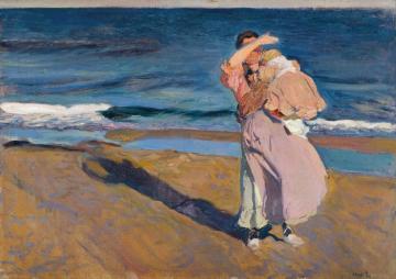 Fisherwomen With Her Son Artwork by Joaquin Sorolla y Bastida