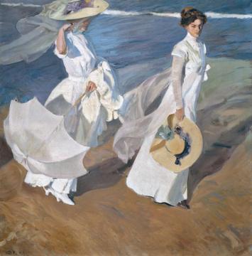 Strolling Along The Seashore Artwork by Joaquin Sorolla y Bastida