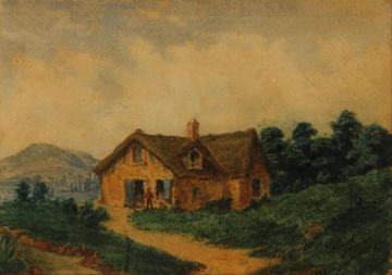 Paisaje (granja Europea) Artwork by Prilidiano Pueyrredon