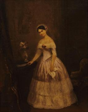 Retrato de Manuelita Rosas (estudio) Artwork by Prilidiano Pueyrredon