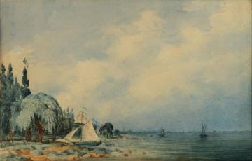 Paisaje de la costa (San Isidro) Artwork by Prilidiano Pueyrredon