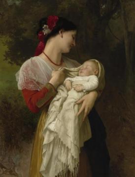 Maternal Admiration (1869) Artwork by William Adolphe Bouguereau