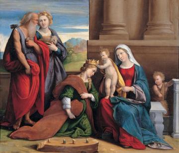 Coronation Of Saint Catherine Artwork by Benvenuto Tisi