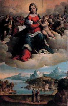 Madonna With The Child In Glory And Holy Ones Artwork by Benvenuto Tisi