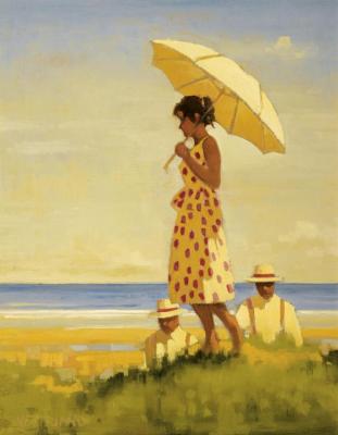 Girl With Parasol Artwork by Jack Vettriano