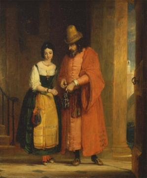 Shylock and Jessica from the 'Merchant of Venice' II Artwork by Gilbert Stuart