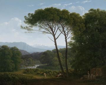 Italianate Landscape With Pines Artwork by Hendrik Voogd