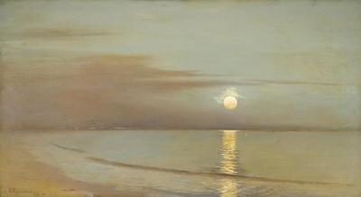 Moonrise Beyond The Bay, 1903 Artwork by Granville Redmond