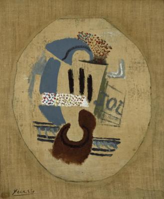 Still Life (wineglass And Newspaper) Artwork by Pablo Picasso