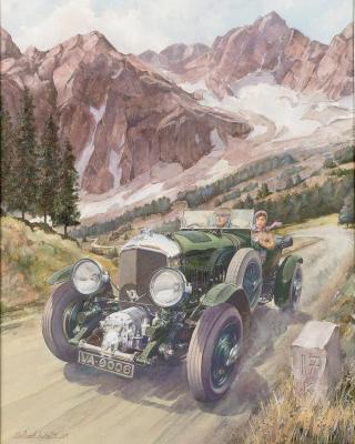 Blower Bentley In The Alps Artwork by Michael Wright