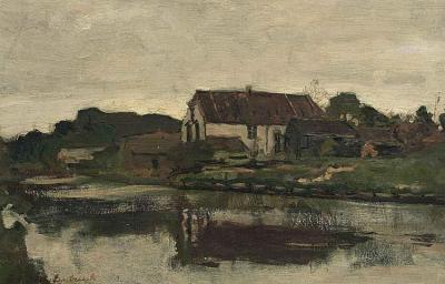 A Farm On The Waterfront Artwork by Jan Weissenbruch