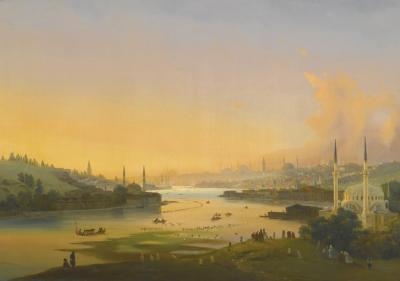 Sunrise Over The Golden Horn Artwork by Ippolito Caffi