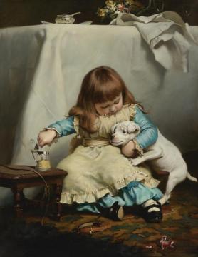 Barber Once Bit,twice Shy(1885) Artwork by Charles Burton Barber
