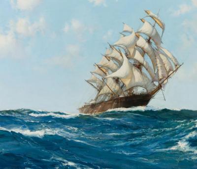 The Maitland,a China Tea Clipper Artwork by Montague Dawson