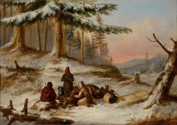 Moose Hunters Artwork by Cornelius Krieghoff