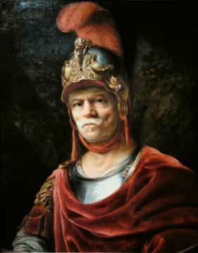 Man in golden helmet (Mars) Artwork by Ferdinand Bol