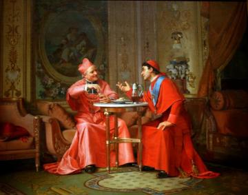 The Cardinal's Friendly Chat, C. 1880 Artwork by Jehan Georges Vibert