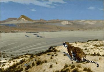 Tiger on the Watch Artwork by Jean Leon Gerome