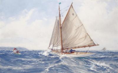 Tacking For The Windward Mark Artwork by Montague Dawson