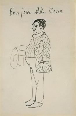 Self-portrait (bonjour Mlle Cone) Artwork by Pablo Picasso