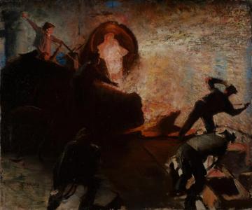 La Coulee d'acier(1886) Artwork by Jean Delville