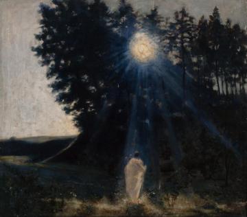 Paysage au clair de lune(1887-1890) Artwork by Jean Delville