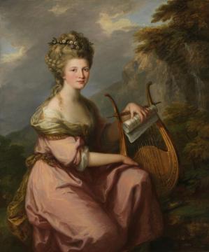 Portrait of Sarah Harrop (Mrs. Bates) as a Muse Artwork by Angelica Kauffmann