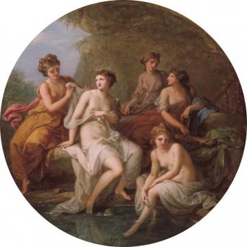Diana and her nymphs bathing Artwork by Angelica Kauffmann