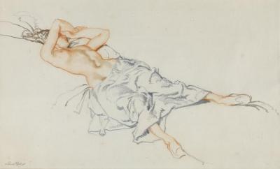 Reclining Model Artwork by Sir William Russell Flint