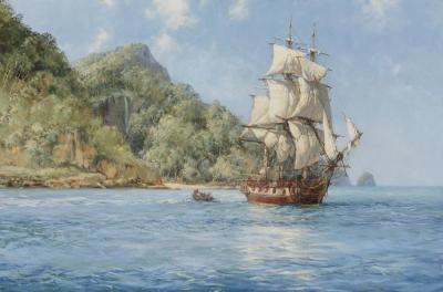 Treasure Island (cocos) Artwork by Montague Dawson