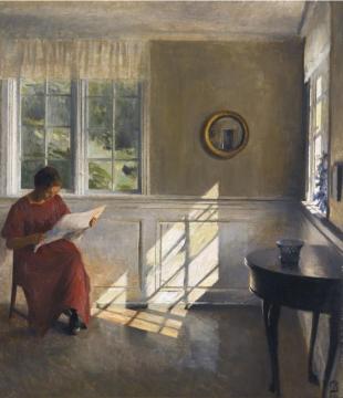A Sunlit Interior(1909) Artwork by Peter Ilsted