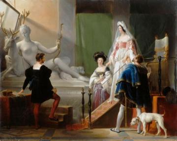 Henri Ii And Diane De Poitiers In The Studio Of Jean Goujon Artwork by Alexandre Evariste Fragonard