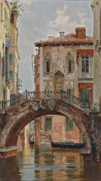 A Bridge Over A Venetian Canal Artwork by Antonietta Brandeis