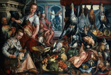 A Kitchen View Of The House Of Mary And Martha Artwork by Pieter Aertsen