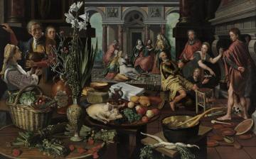 Christ In The House Of Martha And Mary Artwork by Pieter Aertsen