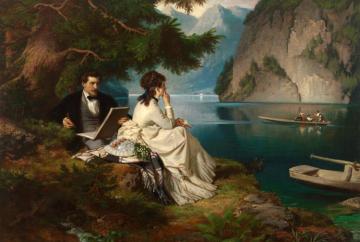 Leasure Time By The Konigssee,berchtesgadener Land(bavaria) Artwork by Ludwig Thiersch