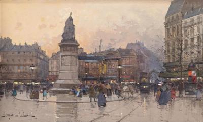 Place Clichy I Artwork by Eugene Galien-Laloue