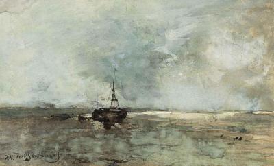 A Bomschuit On The Beach Artwork by Jan Weissenbruch