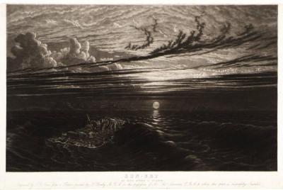 Sunset At Sea After A Storm, Engraved By F.c. Lewis 1826 Artwork by Francis Danby