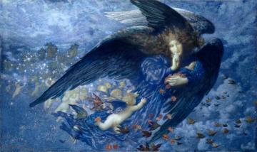Night With Her Train Of Stars Artwork by Edward Robert Hughes