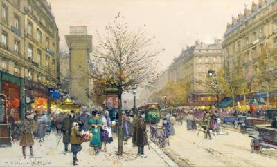Porte St Denis Artwork by Eugene Galien-Laloue