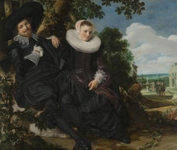 Wedding Portrait Of Isaac Abrahamsz,massa (1586-1643) And Beatrix Van Der Laan (1592-1639) Artwork by Frans Hals