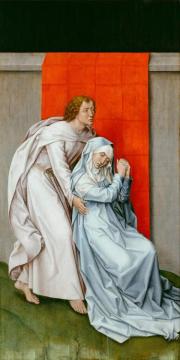 The Crucifixion, With The Virgin And Saint John The Evangelist Mourning I Artwork by Rogier van der Weyden