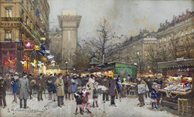 Porte Saint Denis Artwork by Eugene Galien-Laloue