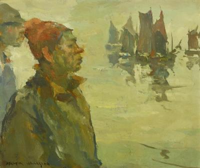 Fishermen In The Rain Artwork by Armin Hansen