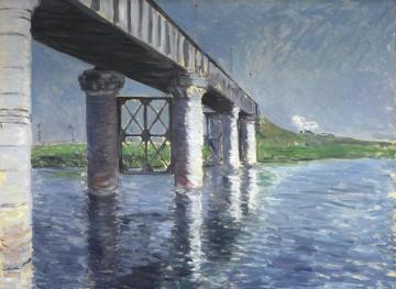 La Seine Et Le Pont Du Chemin De Fer Dargenteuil Artwork by Gustave Caillebotte