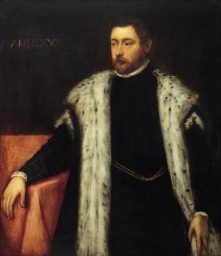 Twenty-five Year Old Youth With Fur-lined Coat Artwork by Tintoretto Jacopo